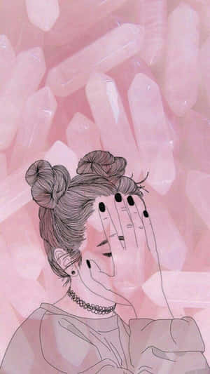 Girl Creatively Expressing Herself Through Drawing Wallpaper