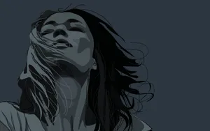 Girl Face Monochrome Art Portrait Wallpaper