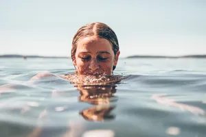 Girl In Deep Water Wallpaper