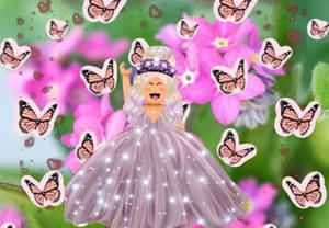 Girl Roblox Character With Butterflies Wallpaper