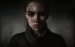 Girl Sad Eyes Digital Painting Wallpaper