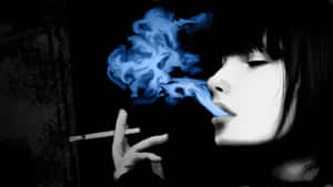 Girl Smoking Digital Painting Wallpaper