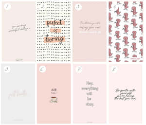 Girly Aesthetic Collage Of Quotes Wallpaper