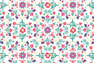 Girly Floral Boho Pattern Wallpaper