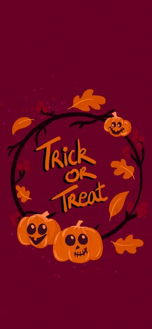 Girly Halloween Maroon Pumpkin Wallpaper