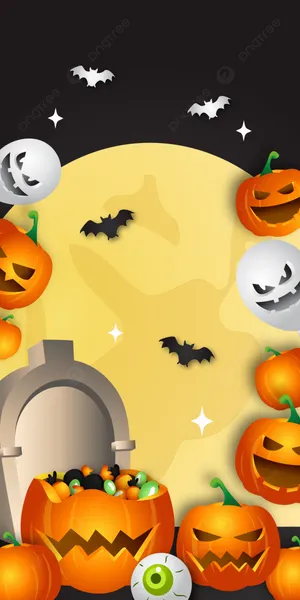 Girly Halloween Pumpkins And Moon Wallpaper