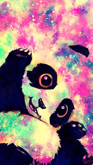 Girly Panda Happy Pink Aesthetic Wallpaper