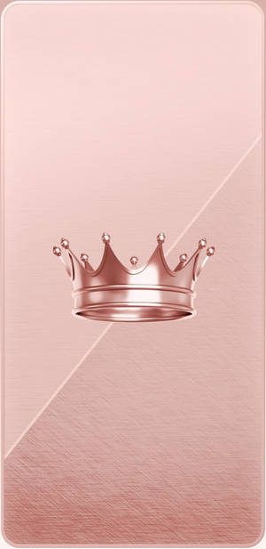 Girly Pink Gold Crown Wallpaper