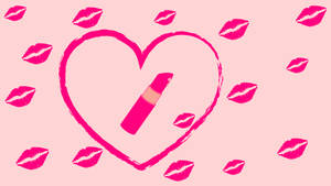 Girly Pink Lip Marks Wallpaper