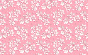 Girly White And Pink Florals Wallpaper