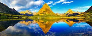 Glacier National Park Reflection Dual Screen Wallpaper
