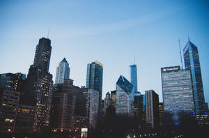 Gleaming Chicago Skyscrapers Wallpaper