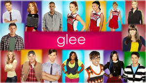 Glee Cast Members Portaits Season Two Wallpaper