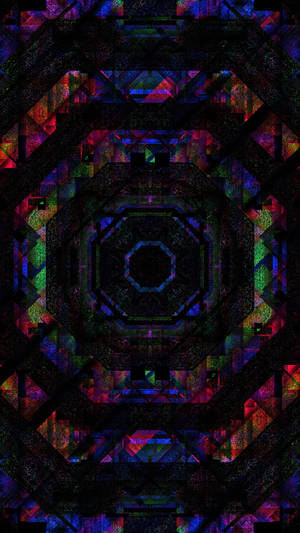 Glitch Geometric Pixel Art Wallpaper