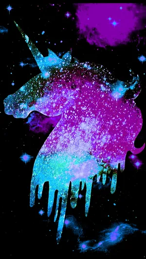 Glitter And Unicorns Light Blue Wallpaper