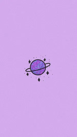 Glittering Purple Planet Illustration Wallpaper
