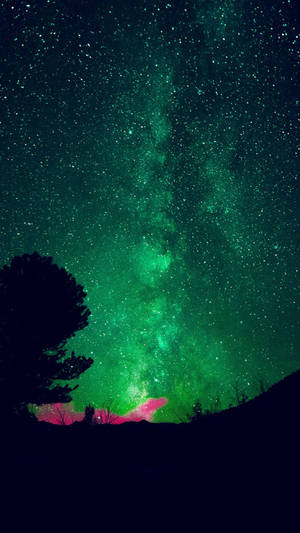 Glittery Green Sky Wallpaper