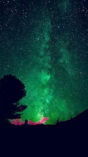 Glittery Green Sky Wallpaper