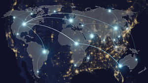 Global Network Connections Map Wallpaper