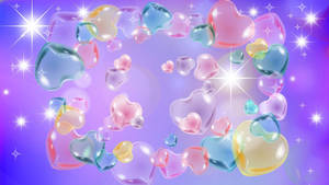 Glossy Heart Cute Pastel Colors Wallpaper