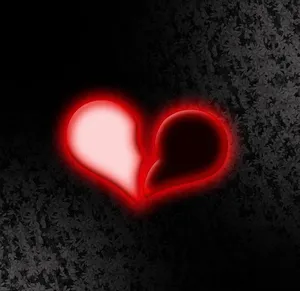 Glowing Black And White Broken Heart Wallpaper