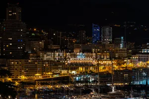 Glowing City Buildings Night Wallpaper