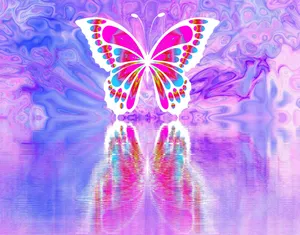 Glowing Cute Pink Butterfly Background Wallpaper