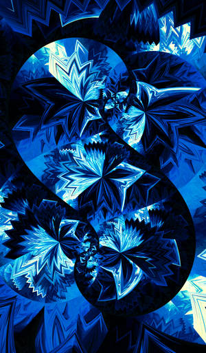 Glowing Dark Blue Tangled Pattern Wallpaper