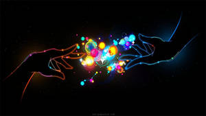 Glowing Hands Abstract Beautiful Dark Background Wallpaper