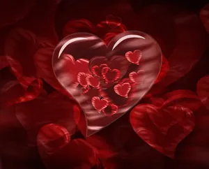 Glowing Hearts Artwork Wallpaper