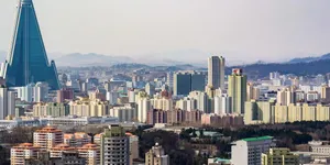 Glowing Night Sky Over Pyongyang Wallpaper