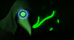 Glowing Plague Doctor Mask Wallpaper