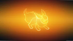 Glowing Pokemon Flareon Outline Wallpaper
