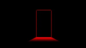 Glowing Red Door Frame Backgrounds Wallpaper