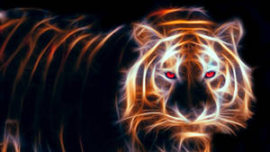 Glowing Tiger Digital Art Wallpaper