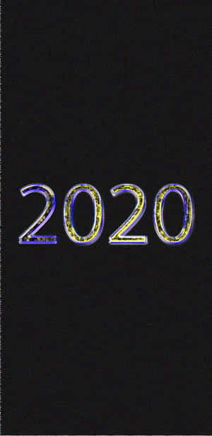 Glowing2020 Text Black Background Wallpaper