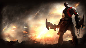 God Of War Kratos's Silhouette Wallpaper