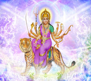Goddess_ Durga_ On_ Tiger Wallpaper