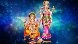 Goddess Ganesha And Lakshmi Wallpaper