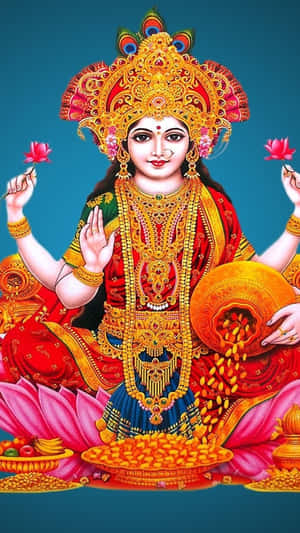 Goddess_ Mahalakshmi_ Traditional_ Artwork Wallpaper