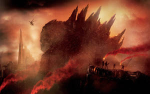 Godzilla Burns In Fire Wallpaper