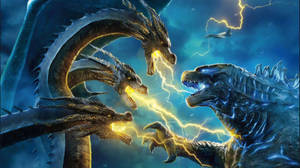 Godzilla King Ghidorah Lightning Clash Wallpaper