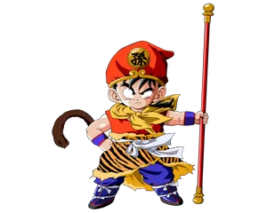 Gohan As Child With Power Pole Wallpaper