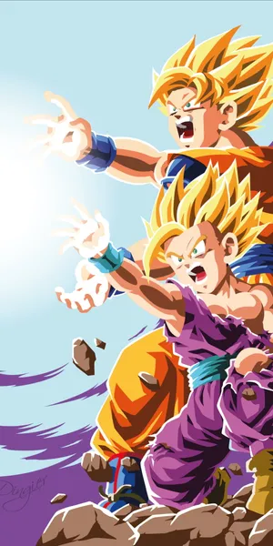 Goku And Gohan Super Saiyan 2 Digital Art Wallpaper