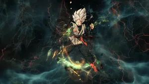 Goku Black Surrounded By Lightning Wallpaper