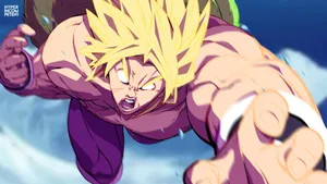 Goku Super Saiyan Broly In Flight Wallpaper