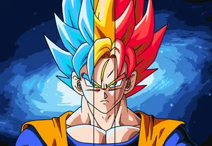 Goku Super Saiyan Forms Layered Wallpaper