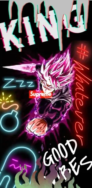 Goku Supreme Neon Wallpaper