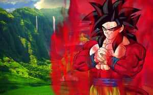 Goku Unleashing His Super Saiyan 4 Transformation Wallpaper