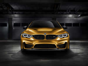 Gold Cars Bmw M4 Dark Garage Wallpaper